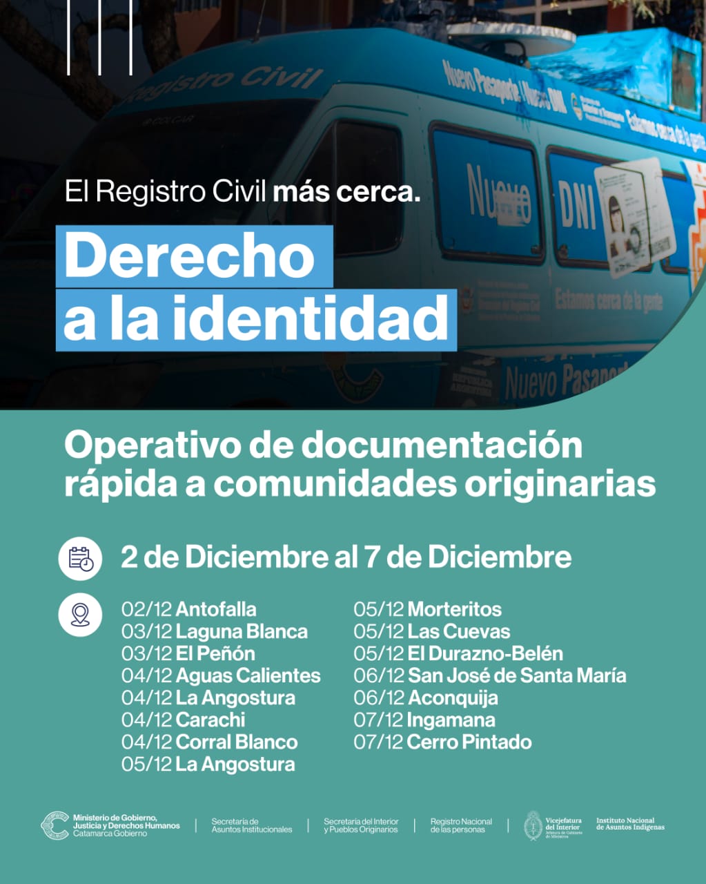 Operativo de documentación a comunidades originarios 