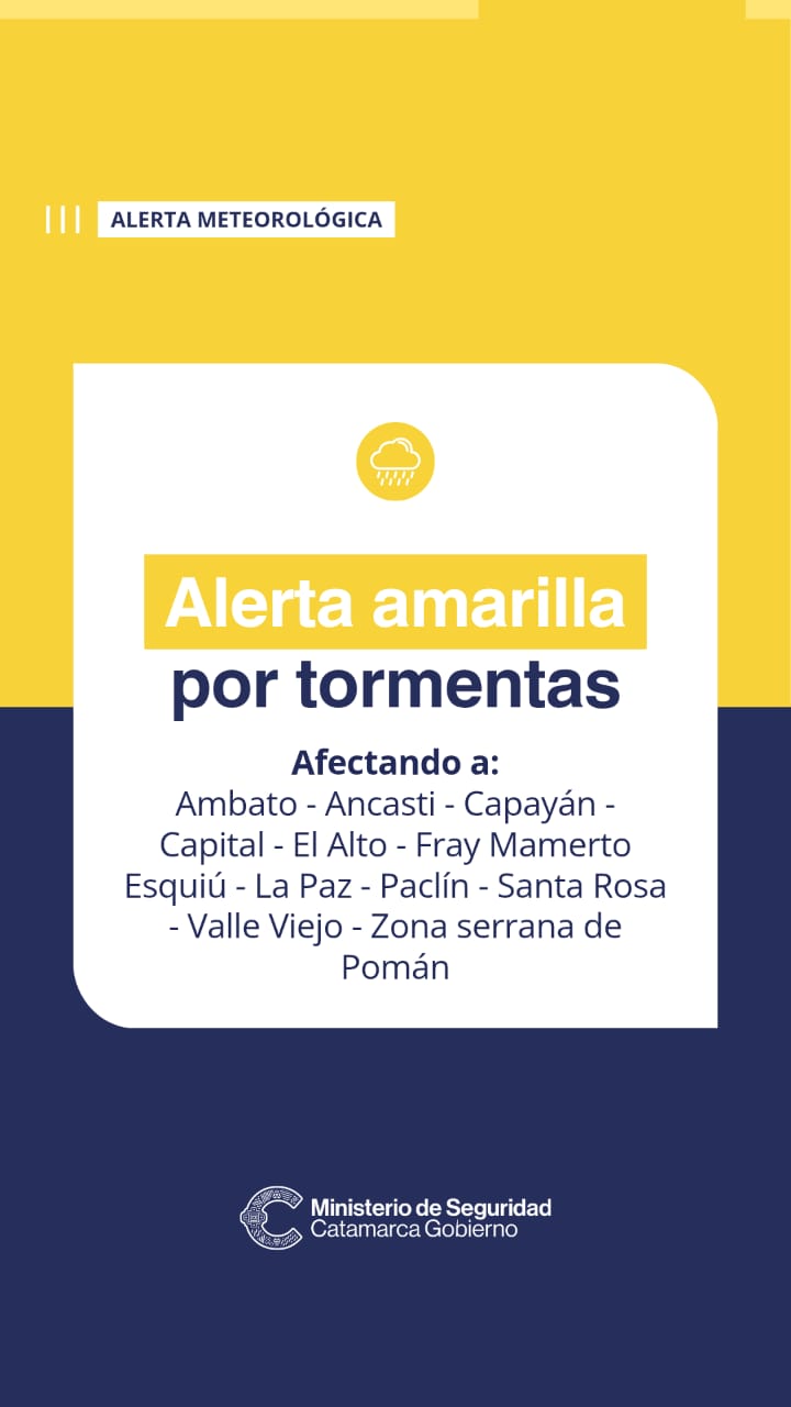 Alerta amarilla por tormentas: ¿Qué zonas serán afectadas?