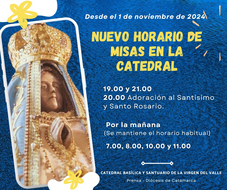 Cambia el horario de Misas Vespertinas en la Catedral