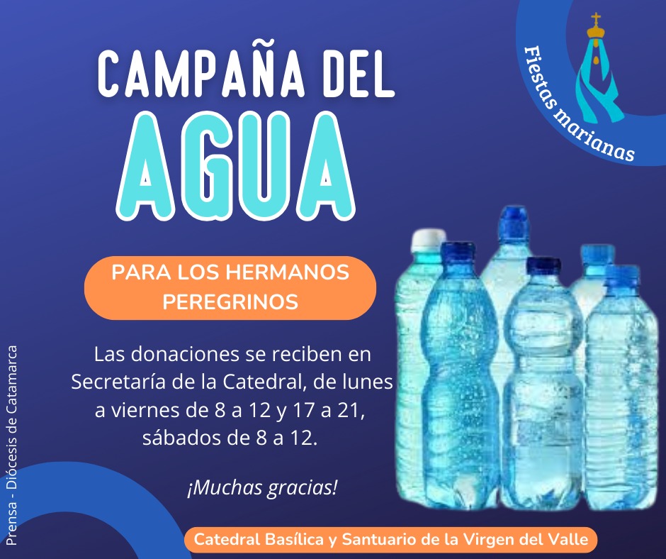 Campaña de donación de agua para los hermanos peregrinos