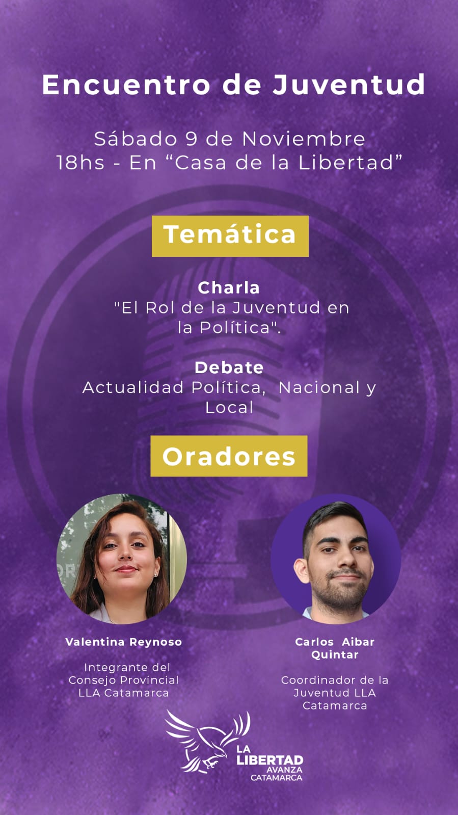 Este sábado será el lanzamiento de la Juventud de la Libertad Avanza